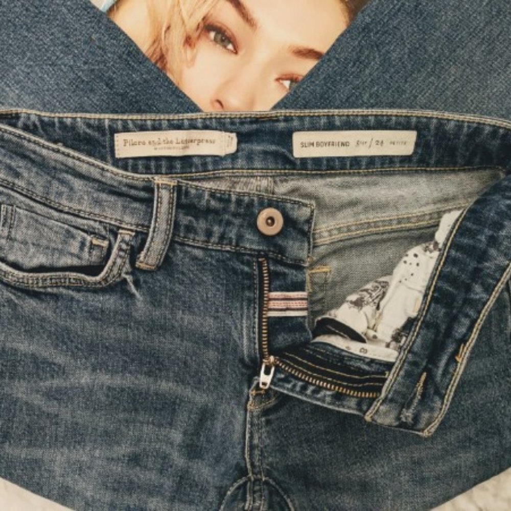 Anthropologie Pilcro & the Letterpress Jeans Slim Boyfriend Distressed 24 Petite - Picture 5 of 15